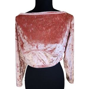YITTY crushed velvet cropped top draped back dusty pink size 2X